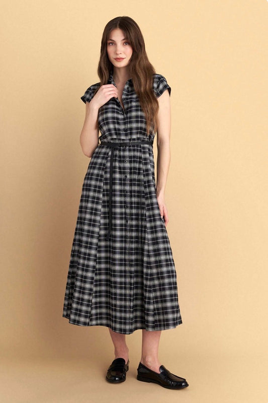 attrattivo - Fustan i zi pambuku me kuadrata