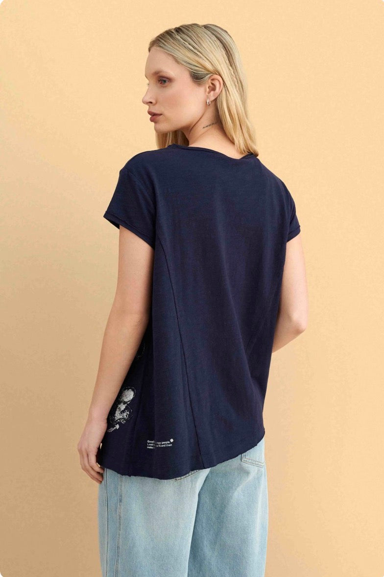 attrattivo - Bluze blu dhe jeshile me prerje asimetrike