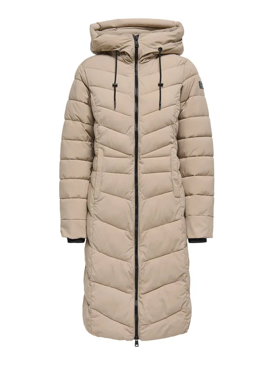 ONLY - Xhup i gjate bezhe dhe i zi me kapuc