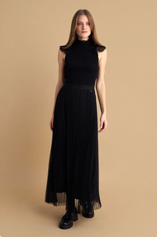 attrattivo - Set bluze deve dhe fund tyli ne ngjyre te zeze