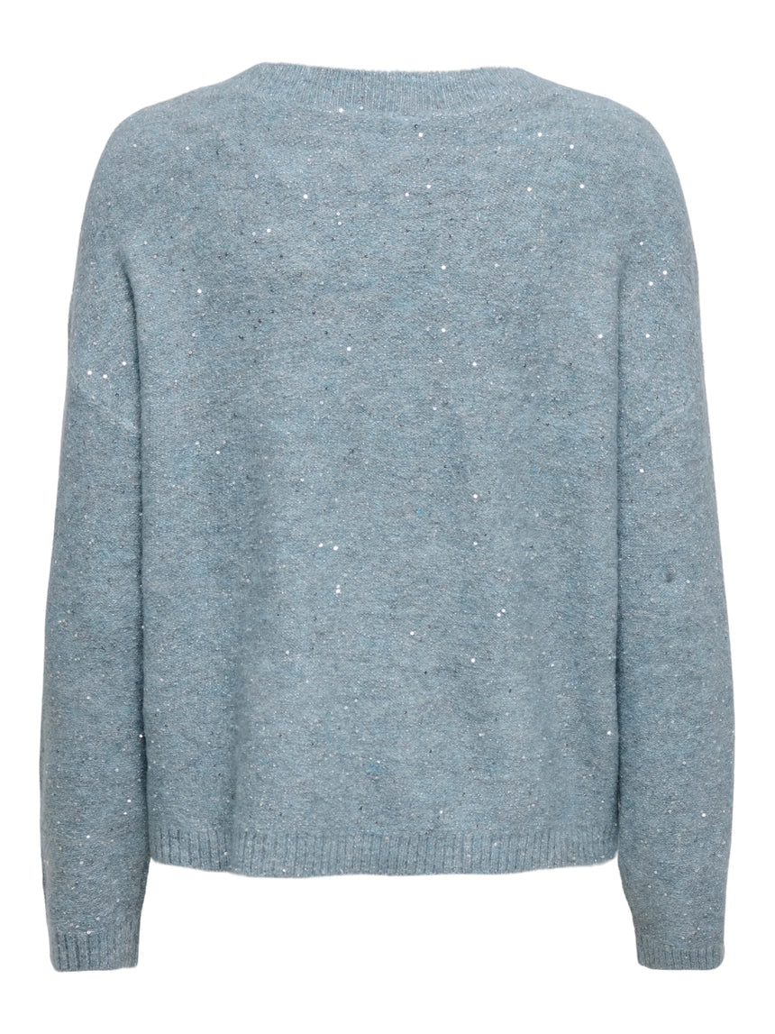 ONLY - Pulover roze , blu dhe gri me detaje xixash