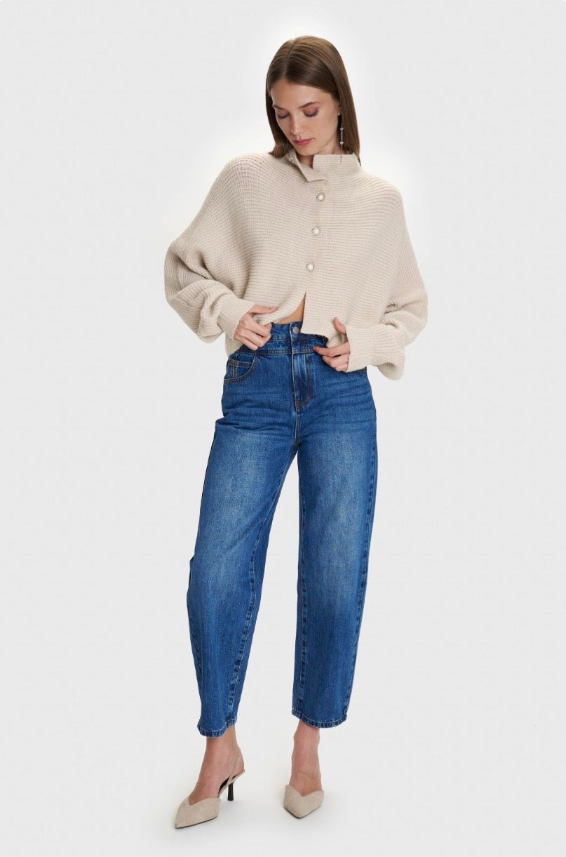 ALE - Cardigan i shkurter bezhe dhe i zi