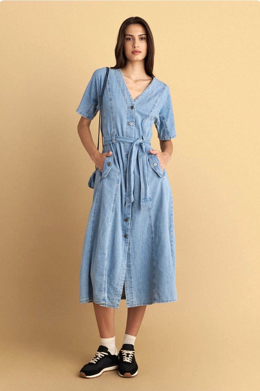 attrattivo - Fustan blu xhins me cante shoqeruese