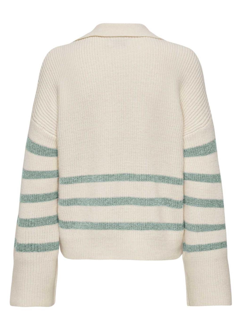 ONLY - Pulover-Bluze ngjyre pana me vija blu, kafe dhe bojqielli