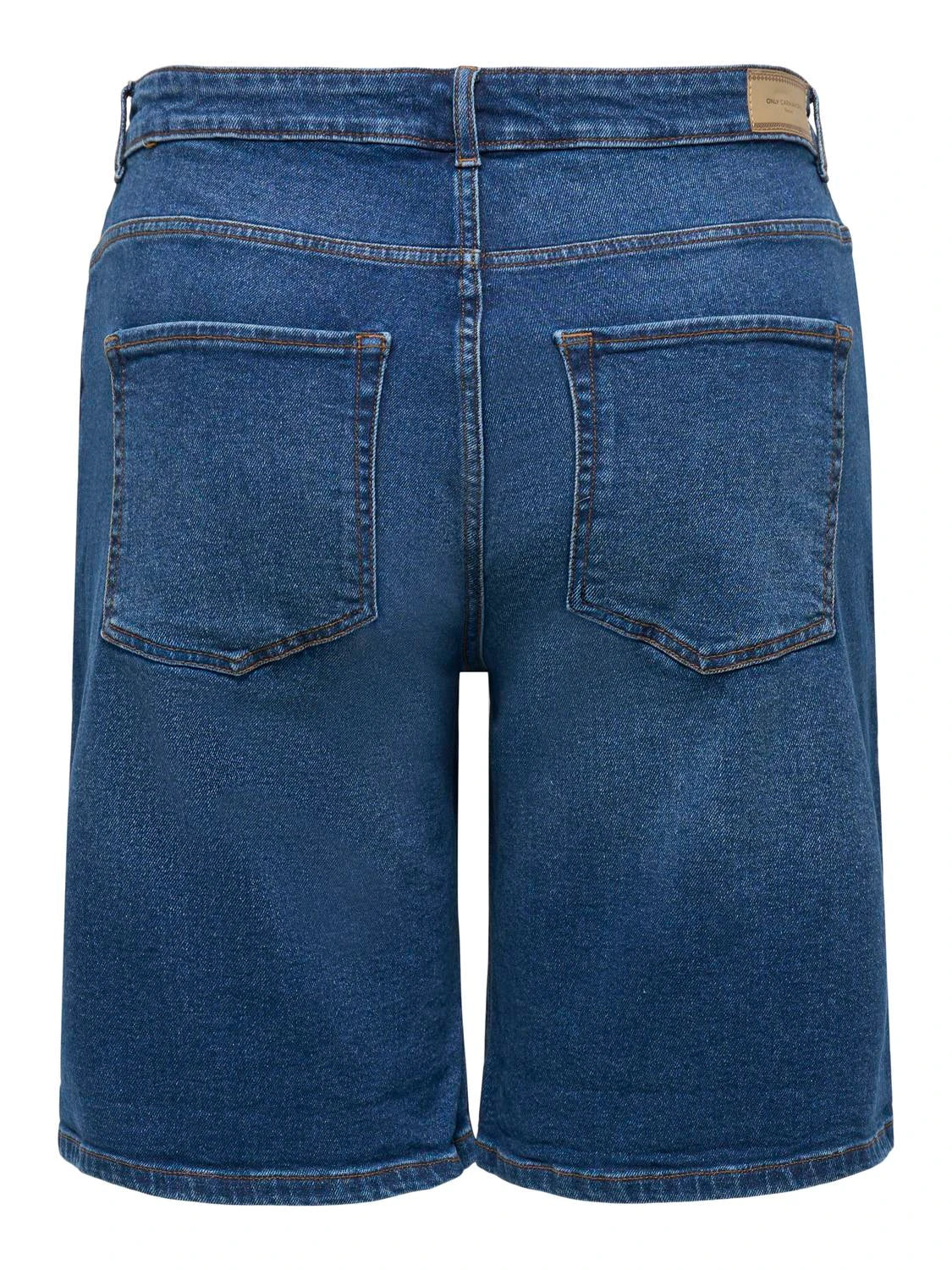 ONLY CARMAKOMA (big size) - Pantallona xhins te shkurta ngjyre blu