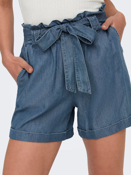 ONLY - Pantallona xhins te holla ngjyre blu te shkurta