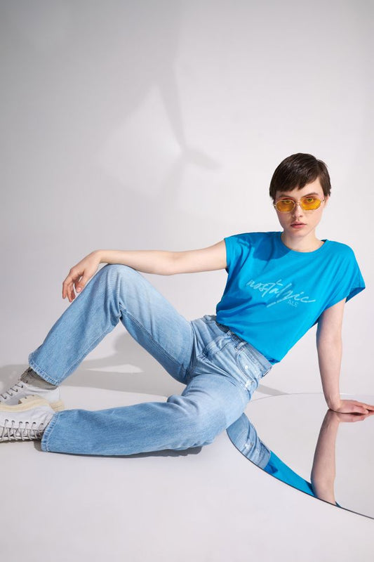 ALE - Bluze me shkrim ne ngjyren blu