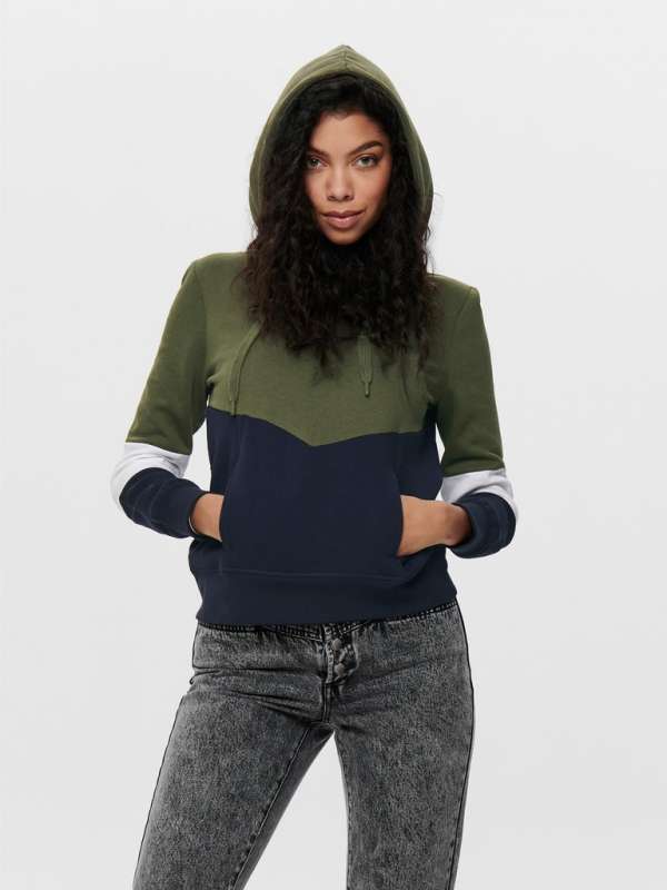ONLY - Bluze pambuku jeshile me  kapuc